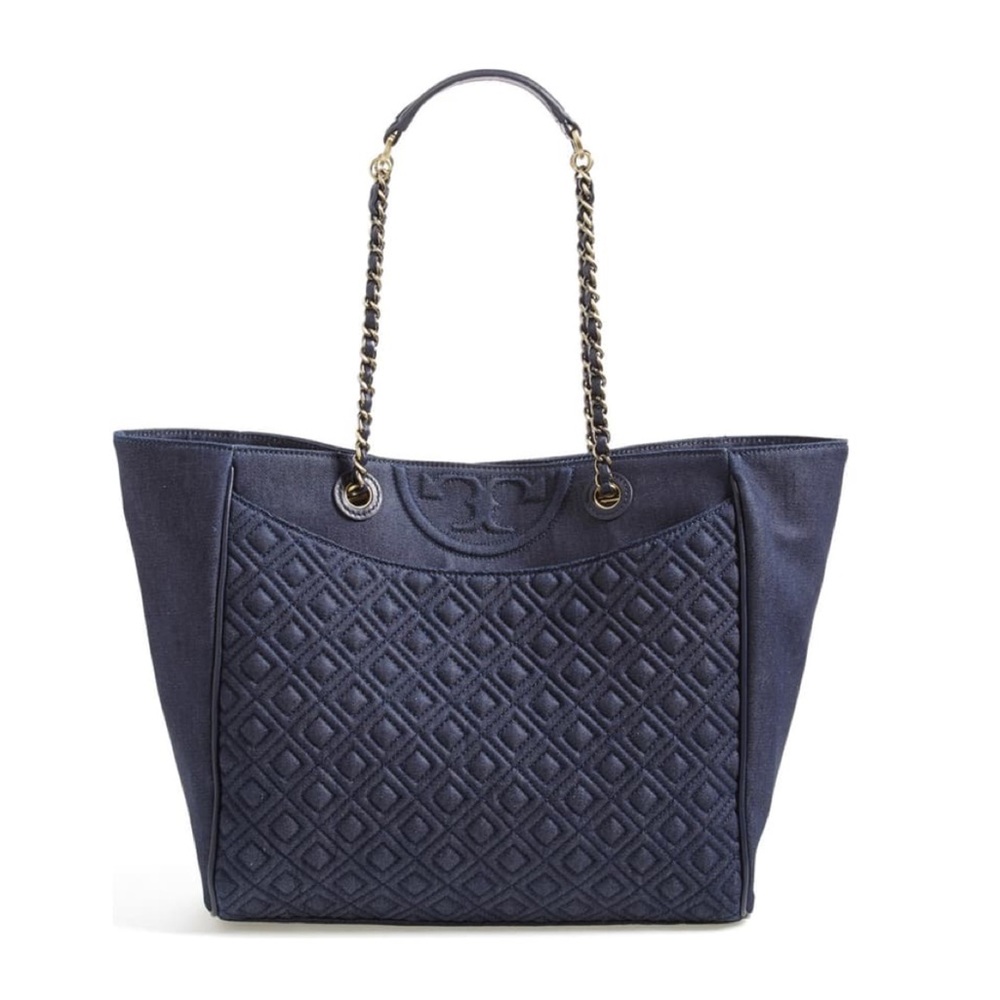 Tory Burch Denim Fleming Tote